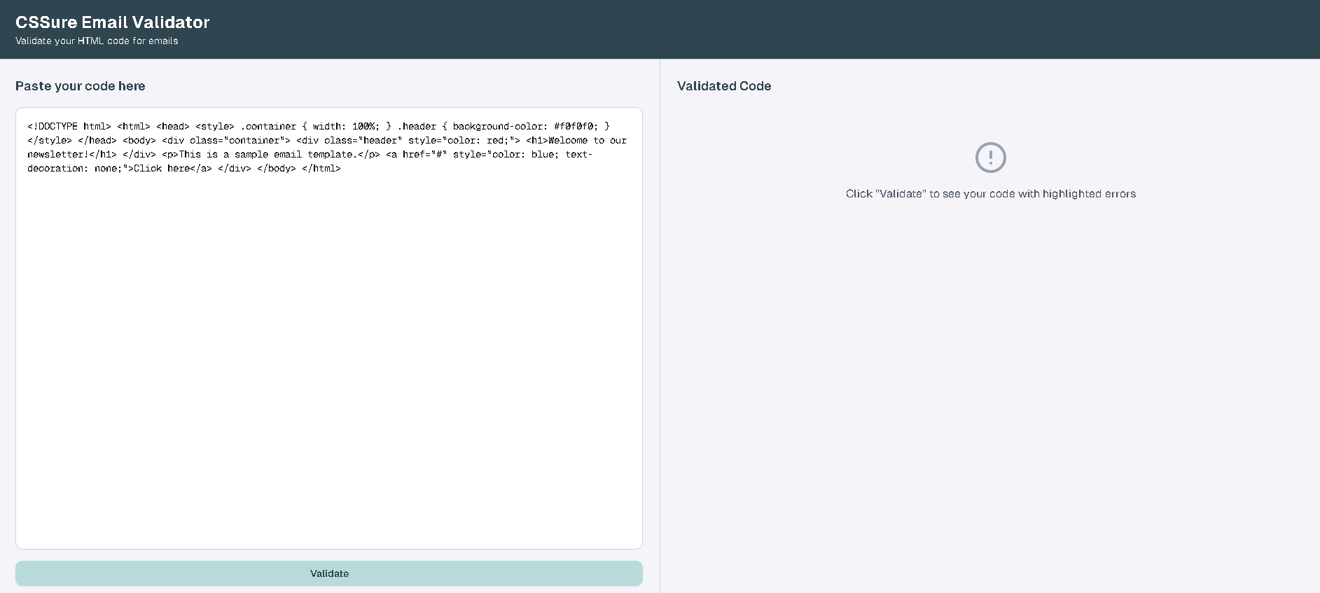 Email without validation
